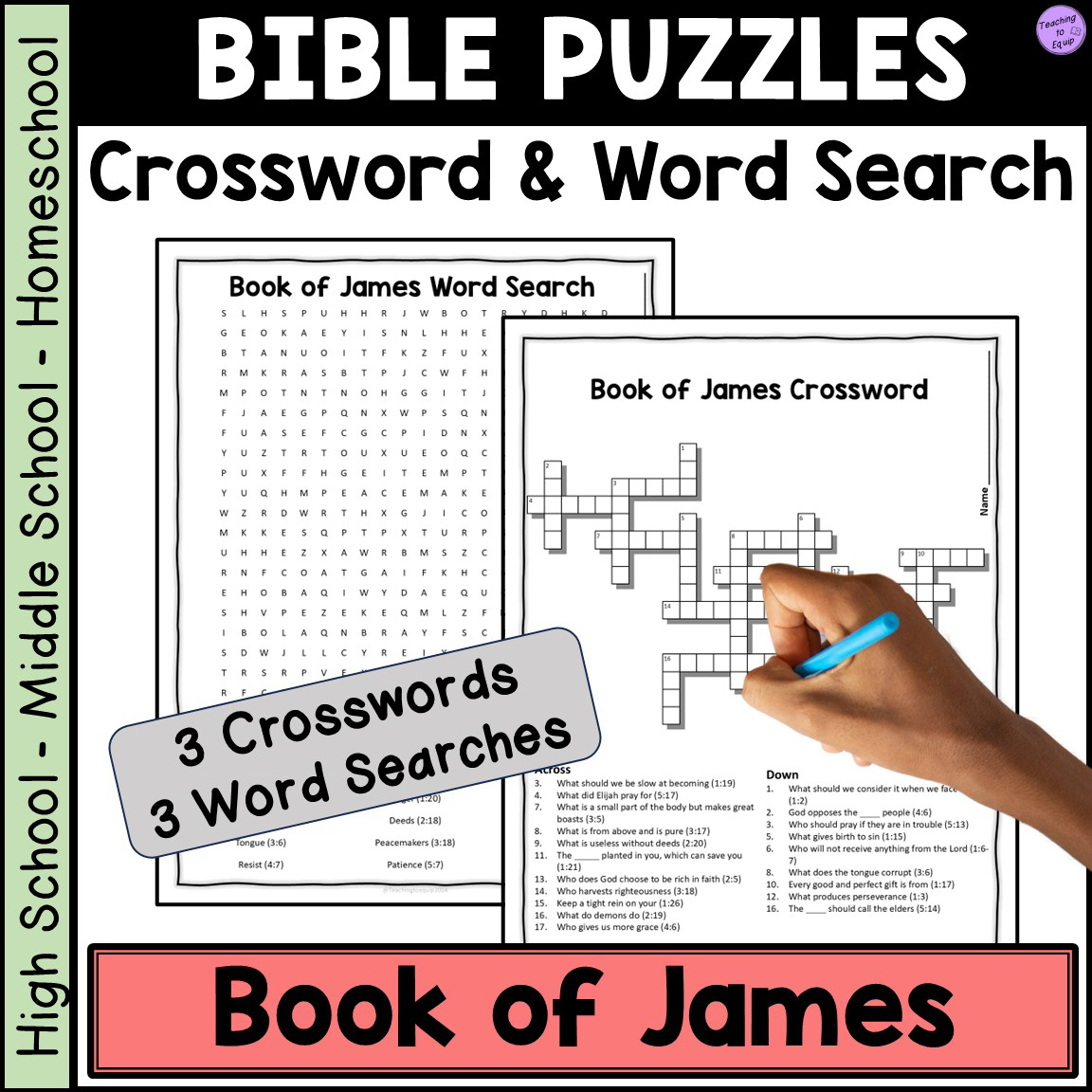 Bible Book Of James Crossword U0026 Word Search Puzzle Activities Bible Book Of James Crossword U0026 Word Search Puzzle Activities