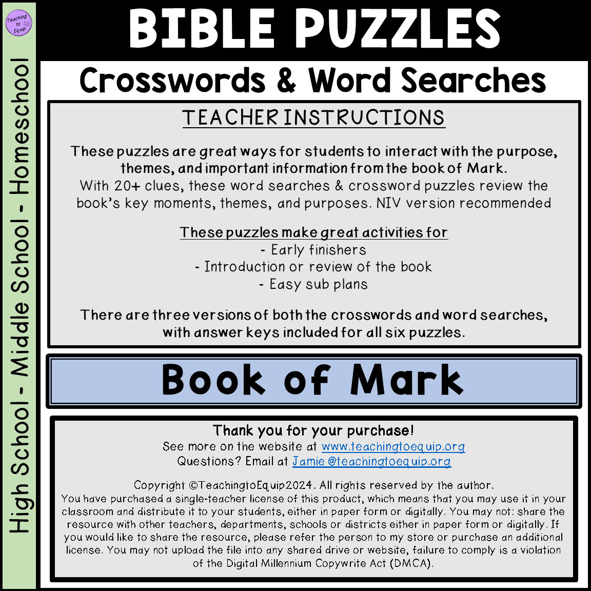 Bible Book Of Mark Crossword U0026 Word Search Puzzle Activities Bible Book Of Mark Crossword U0026 Word Search Puzzle Activities