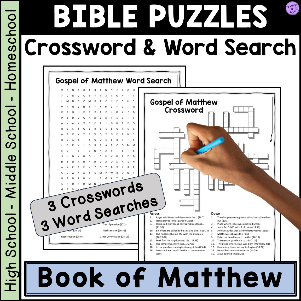 Bible Book Of Matthew Crossword U0026 Word Search Puzzle Activities Classful Bible Book Of Matthew Crossword U0026 Word Search Puzzle Activities Classful