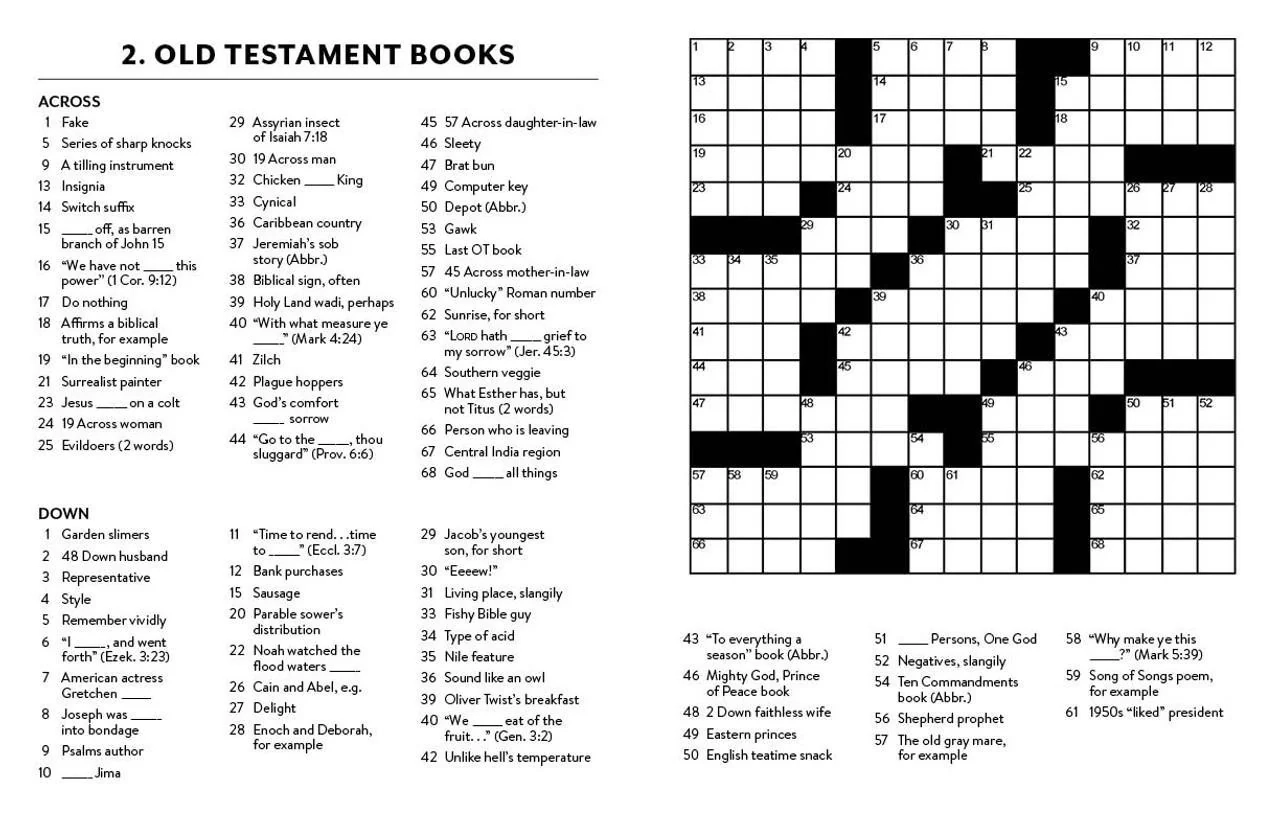 Bible Brain Puzzles Large Print Crosswords Bible Brain Puzzles Large Print Crosswords