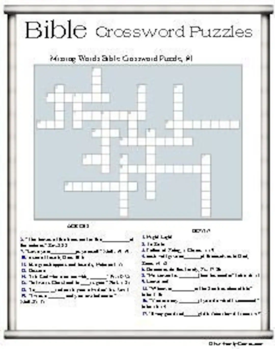 bible crossword puzzles clues include bible verse locations etsy