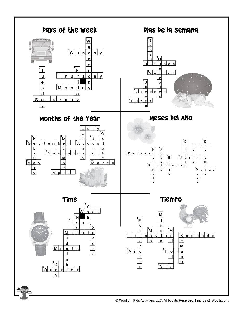 Bilingual ESL Worksheets English And Spanish Crossword Puzzles Woo Jr Kids Activities Children s Publishing Bilingual ESL Worksheets English And Spanish Crossword Puzzles Woo Jr Kids Activities Children s Publishing