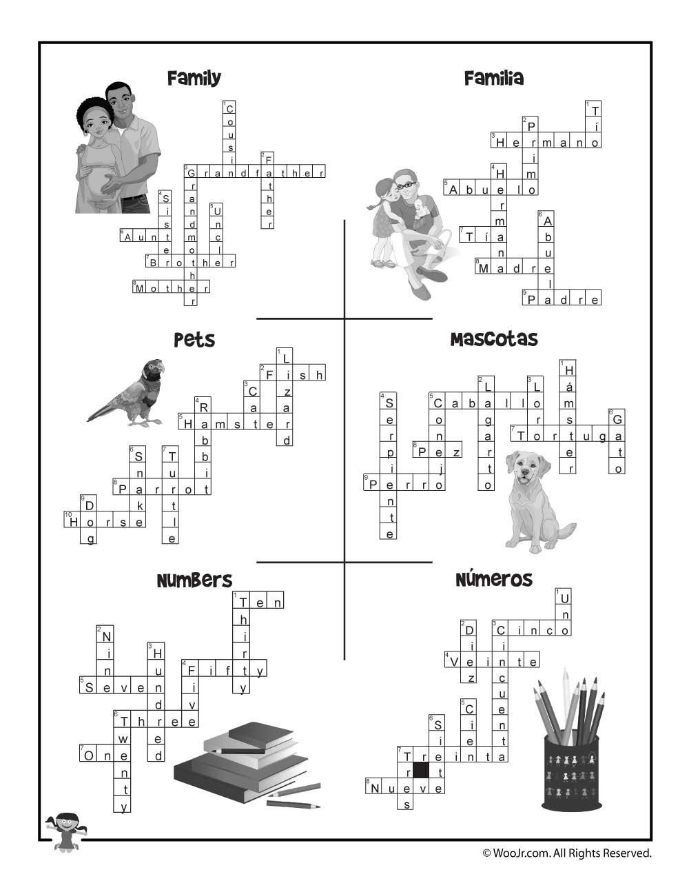 bilingual esl worksheets english and spanish crossword puzzles woo jr kids activities children s publishing bilingual esl worksheets english and spanish crossword puzzles woo jr kids activities children s publishing