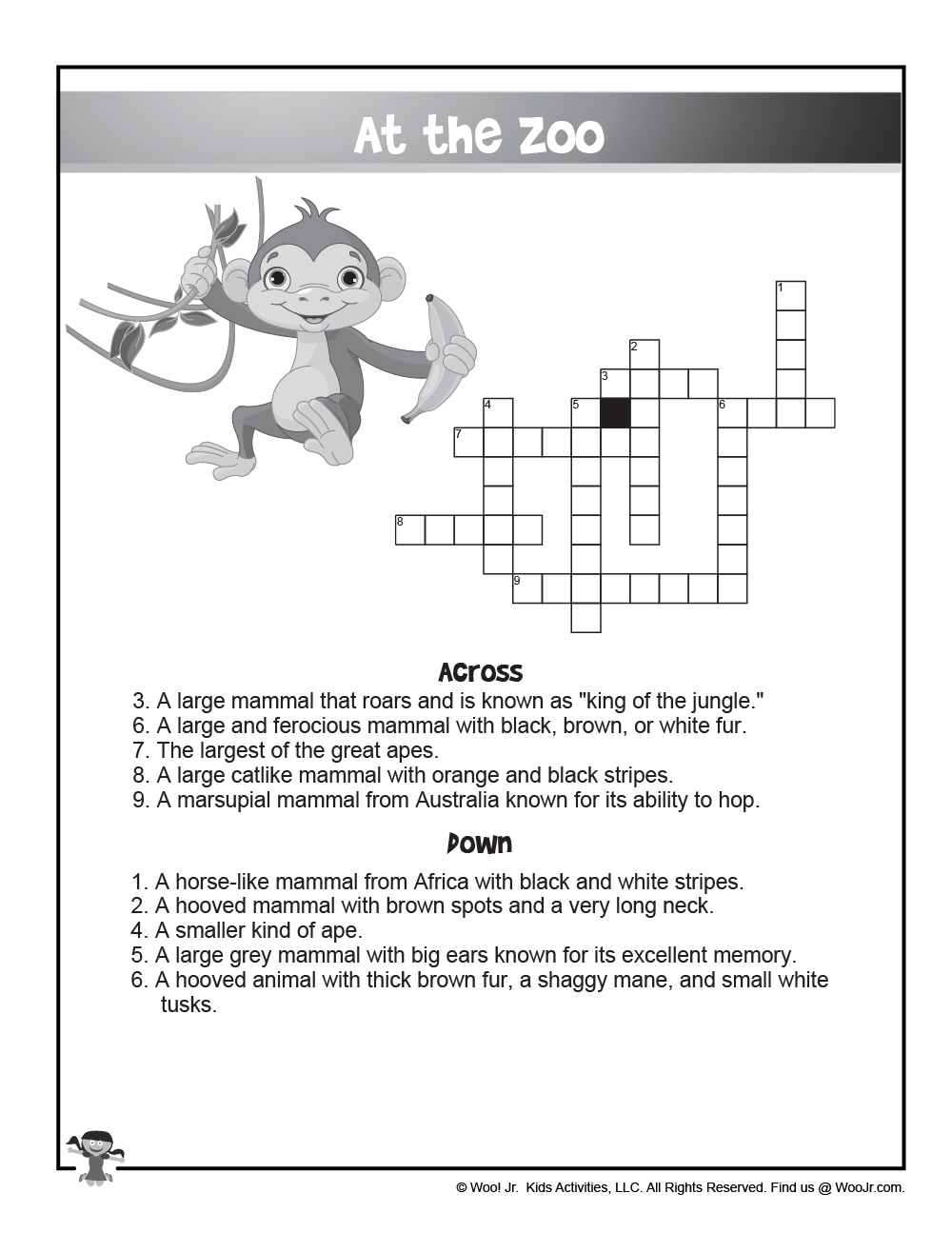 Bilingual ESL Worksheets English And Spanish Crossword Puzzles Woo Jr Kids Activities Children s Publishing