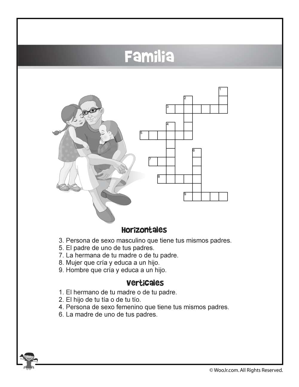 Bilingual ESL Worksheets English And Spanish Crossword Puzzles Woo Jr Kids Activities Children s Publishing