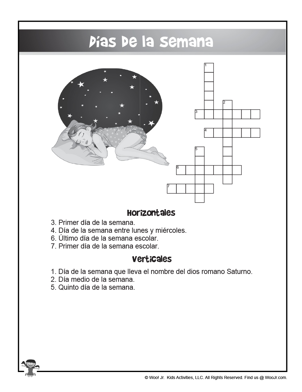 Bilingual ESL Worksheets English And Spanish Crossword Puzzles Woo Jr Kids Activities Children s Publishing