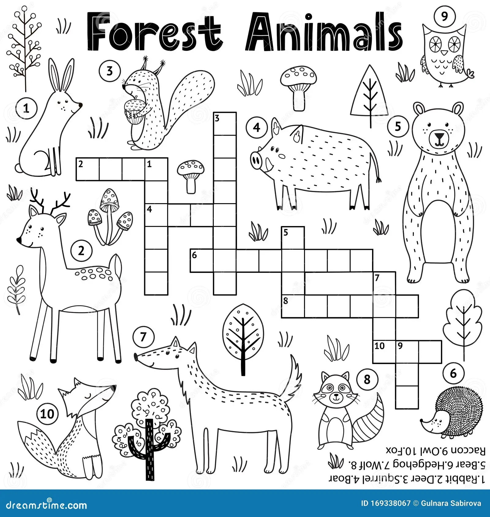 Animal Printable Crossword Puzzles For Kids Animal Printable Crossword Puzzles For Kids
