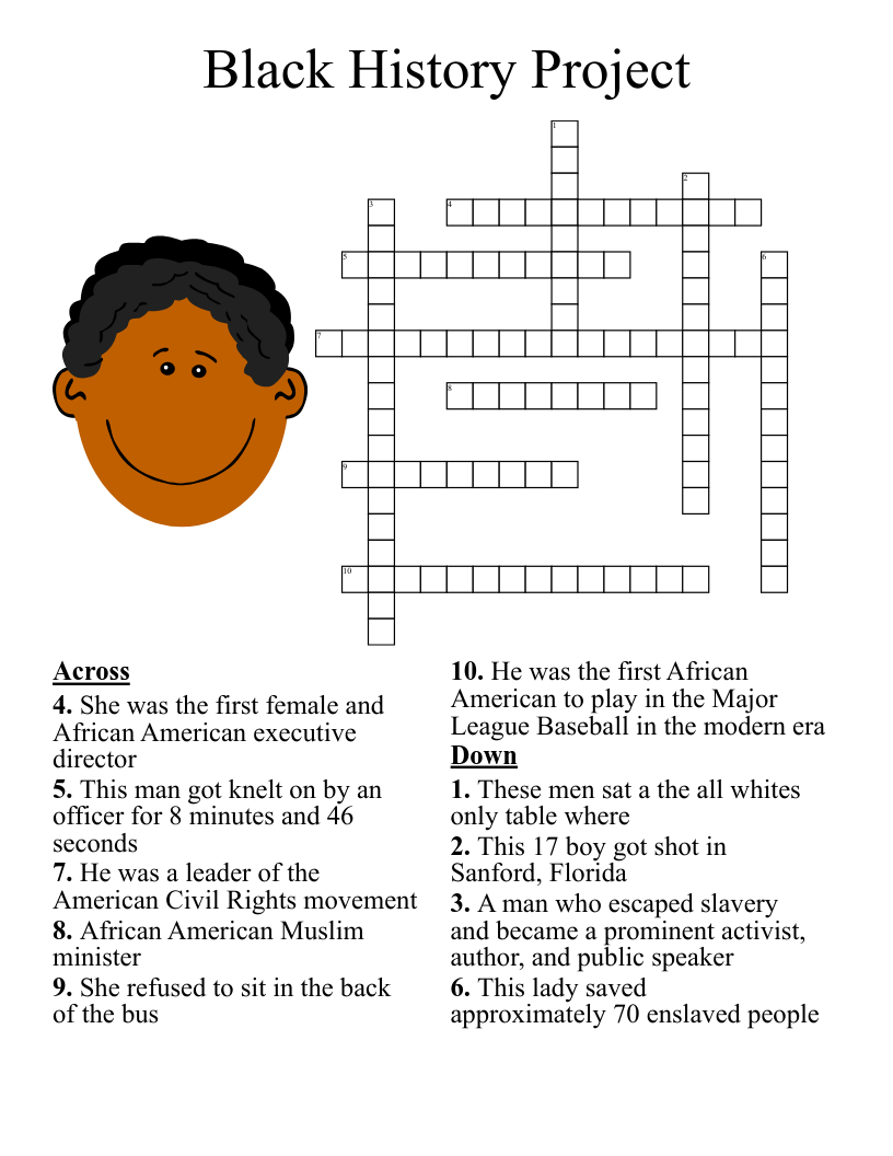 BLACK HISTORY CROSSWORD PUZZLE WordMint BLACK HISTORY CROSSWORD PUZZLE WordMint