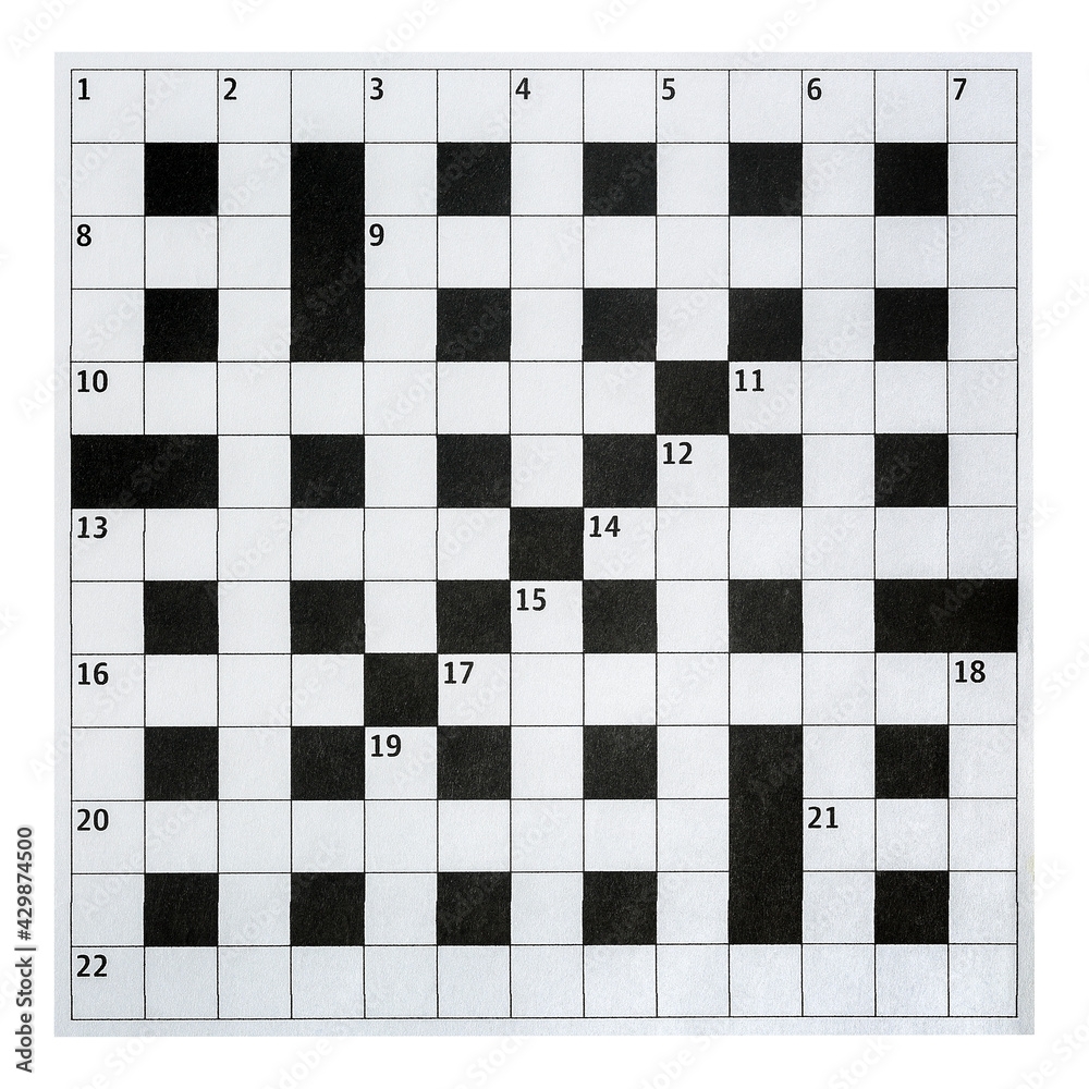Blank Crossword Puzzle Stock Photo Adobe Stock Blank Crossword Puzzle Stock Photo Adobe Stock