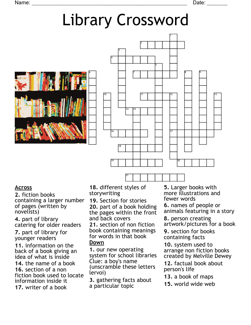 Book Genre Crossword WordMint