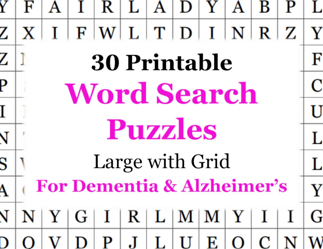 Brain Teasers A Printable Collection Of Easy Word Search Puzzles For Dementia Care Etsy Brain Teasers A Printable Collection Of Easy Word Search Puzzles For Dementia Care Etsy