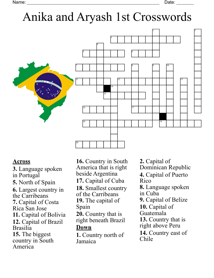 BRAZIL Crossword WordMint BRAZIL Crossword WordMint