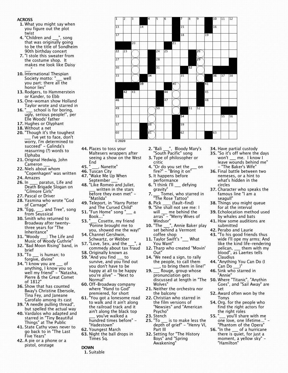 Printable Crossword Puzzles Denver Post