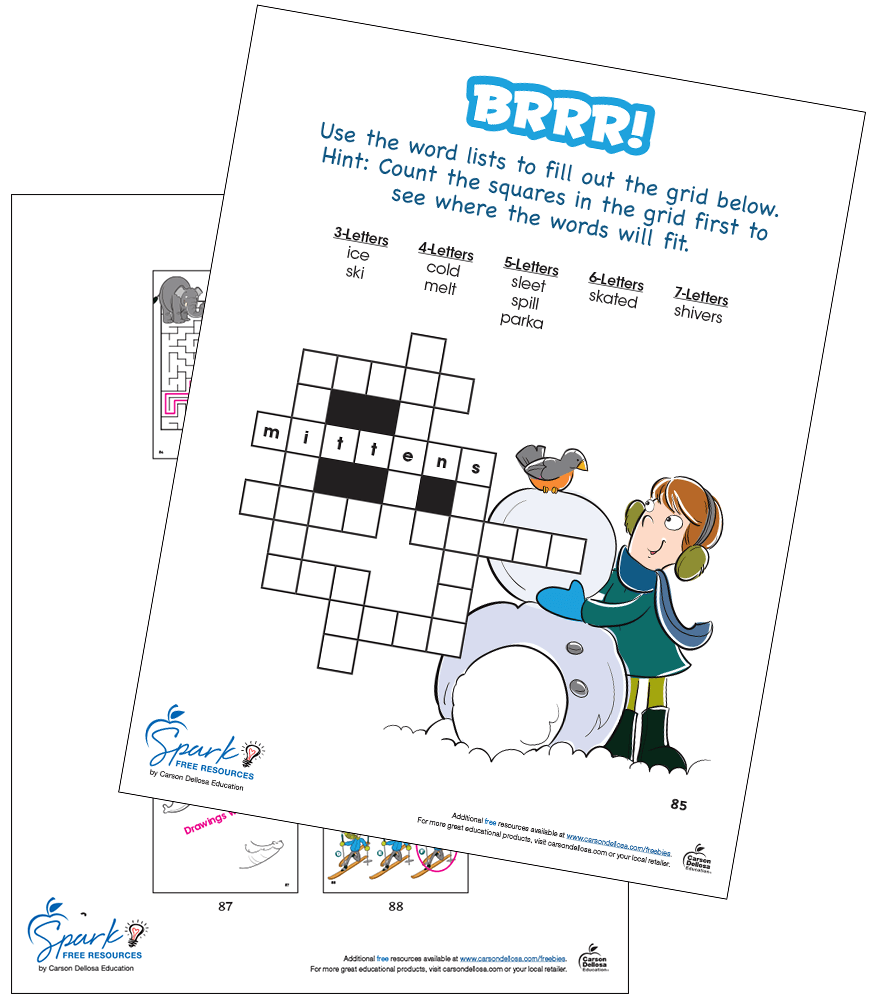 Freee Printable Winter Crossword Puzzles Freee Printable Winter Crossword Puzzles