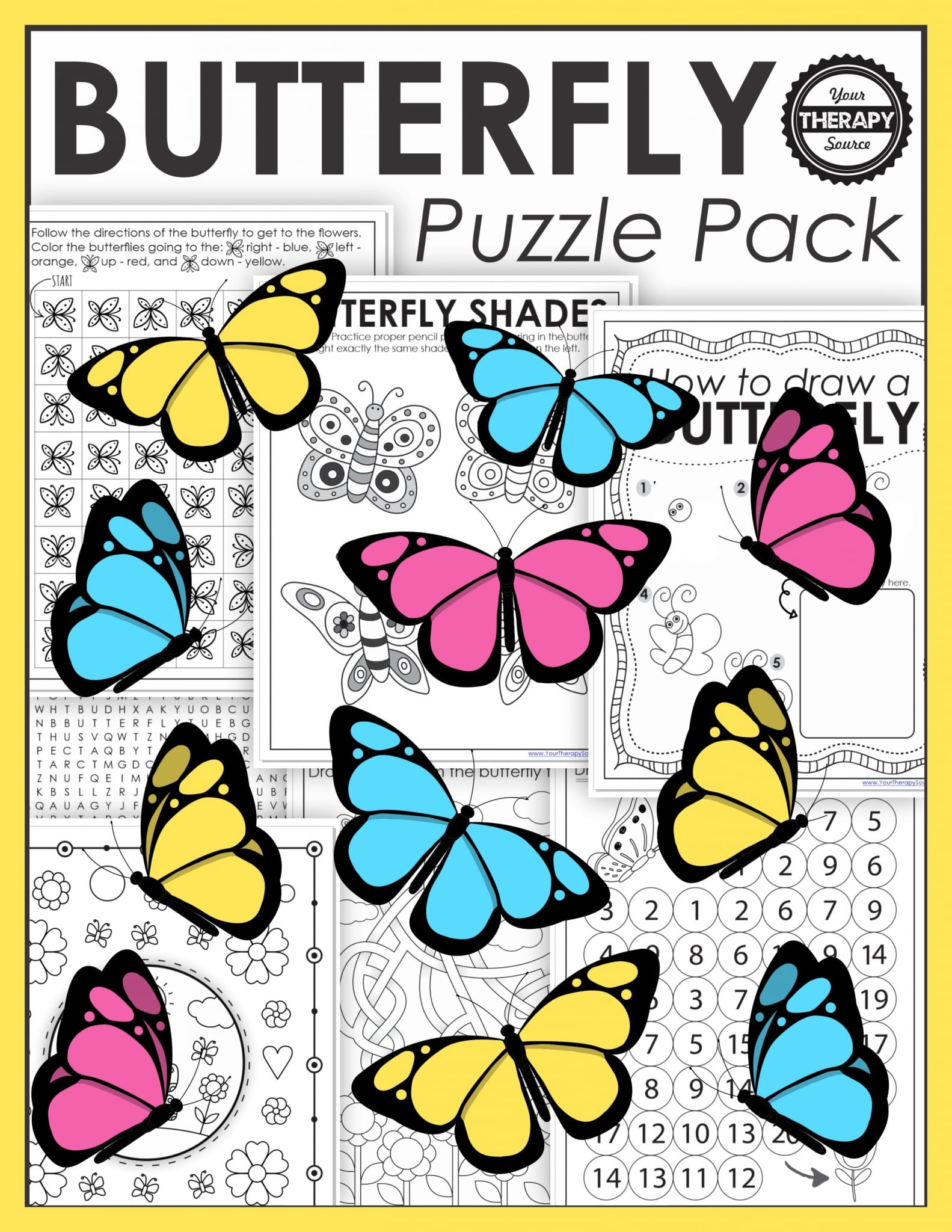 Butterfly Printable Puzzles Your Therapy Source Butterfly Printable Puzzles Your Therapy Source