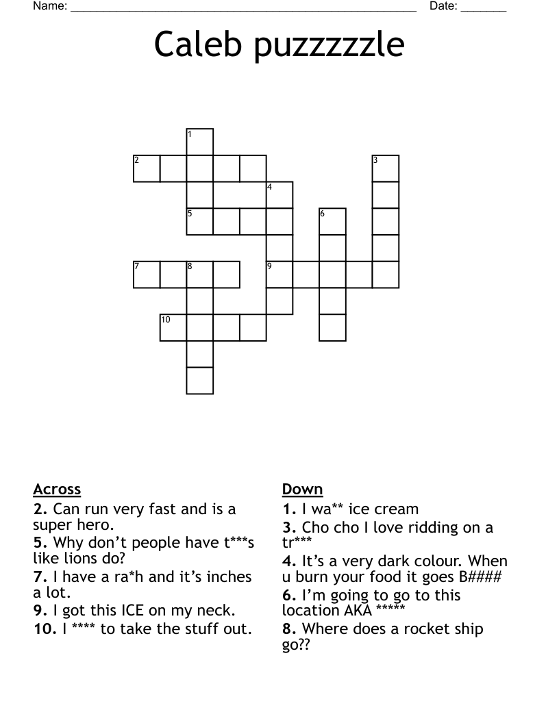 Caleb Puzzzzzle Crossword WordMint Caleb Puzzzzzle Crossword WordMint