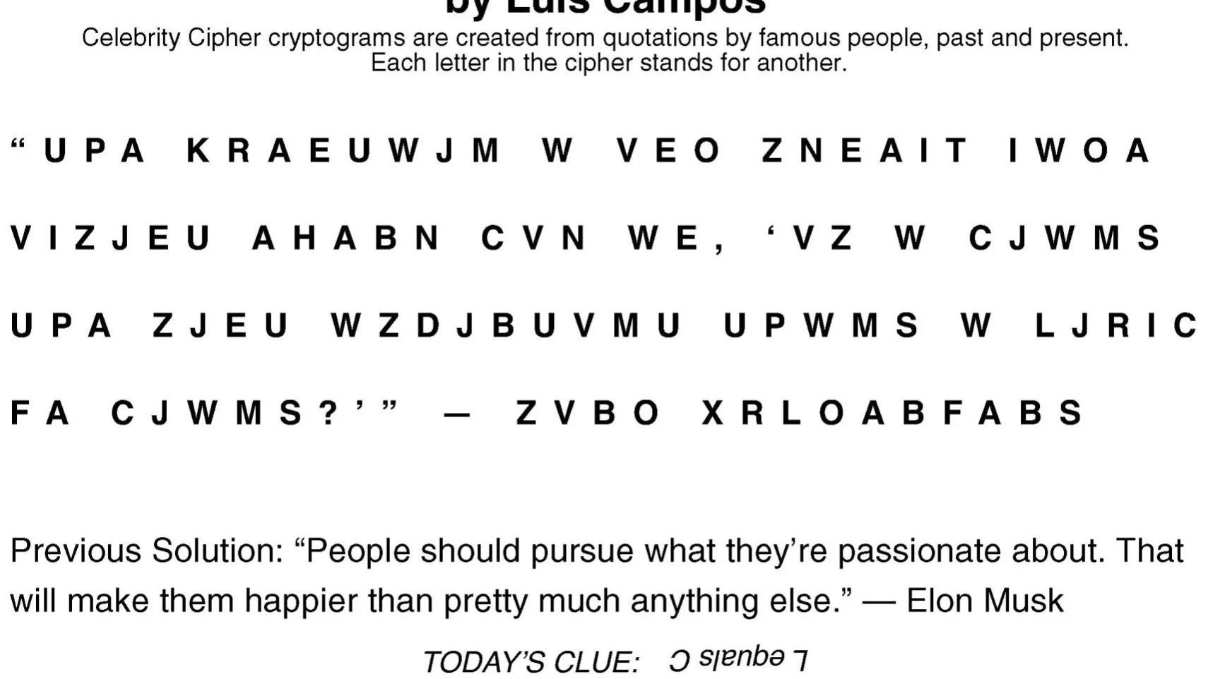 Celebrity Cipher Santamariatimes Celebrity Cipher Santamariatimes