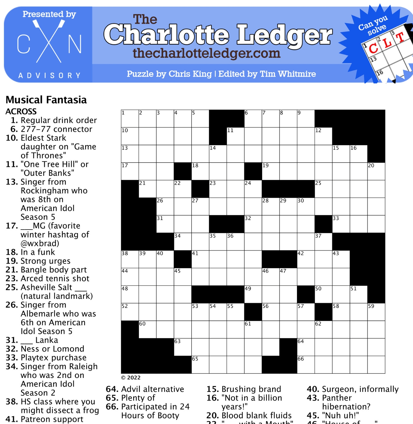 Charlotte Ledger Crosswords The Charlotte Ledger Charlotte Ledger Crosswords The Charlotte Ledger