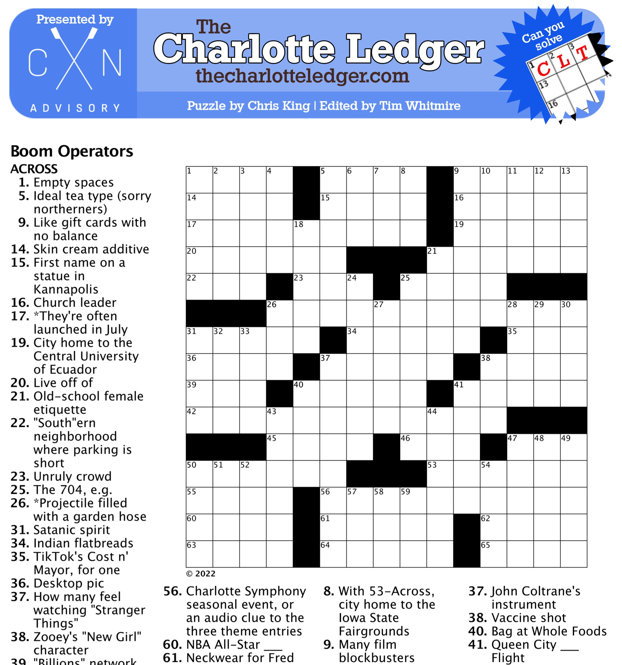 Charlotte Ledger Crosswords The Charlotte Ledger Charlotte Ledger Crosswords The Charlotte Ledger