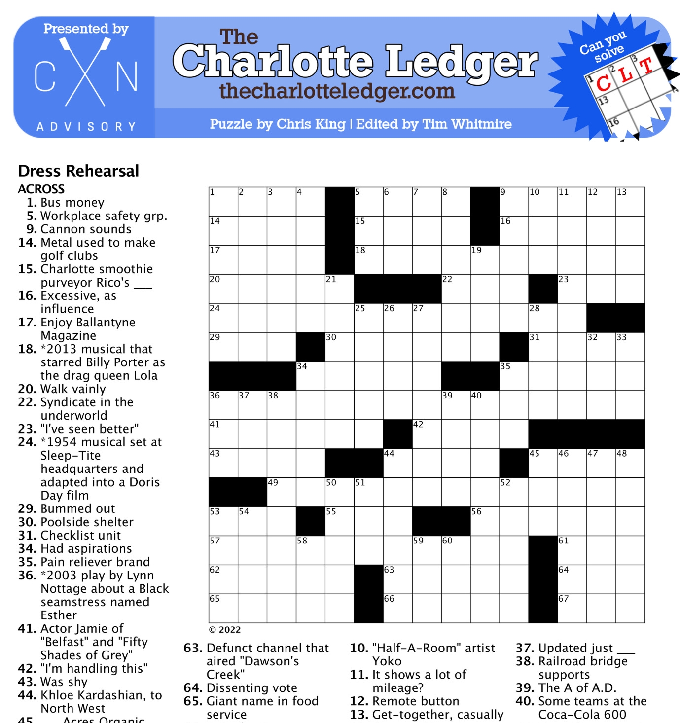 Charlotte Ledger Crosswords The Charlotte Ledger Charlotte Ledger Crosswords The Charlotte Ledger