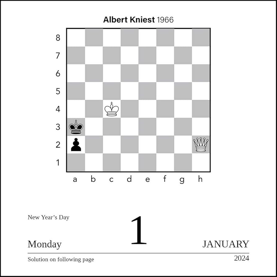 Chess 2024 Day to Day Calendar A Year Of Chess Puzzles American Chess Magazine Amazon de Books Chess 2024 Day to Day Calendar A Year Of Chess Puzzles American Chess Magazine Amazon de Books