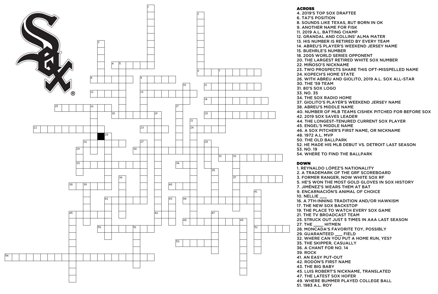 Chicago White Sox On X And A Morning Crossword Puzzle What Could Be Better How About One That s Totally Sox themed Https t co 5CpXtWlipx X Chicago White Sox On X And A Morning Crossword Puzzle What Could Be Better How About One That s Totally Sox themed Https t co 5CpXtWlipx X
