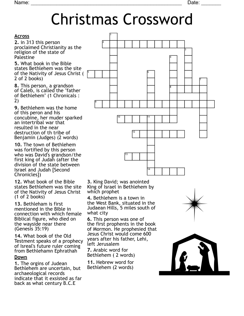 Christian Christmas Crossword Puzzles Printable Christian Christmas Crossword Puzzles Printable
