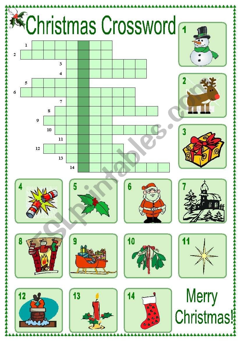 Christmas Crossword ESL Worksheet By Tecus Christmas Crossword ESL Worksheet By Tecus