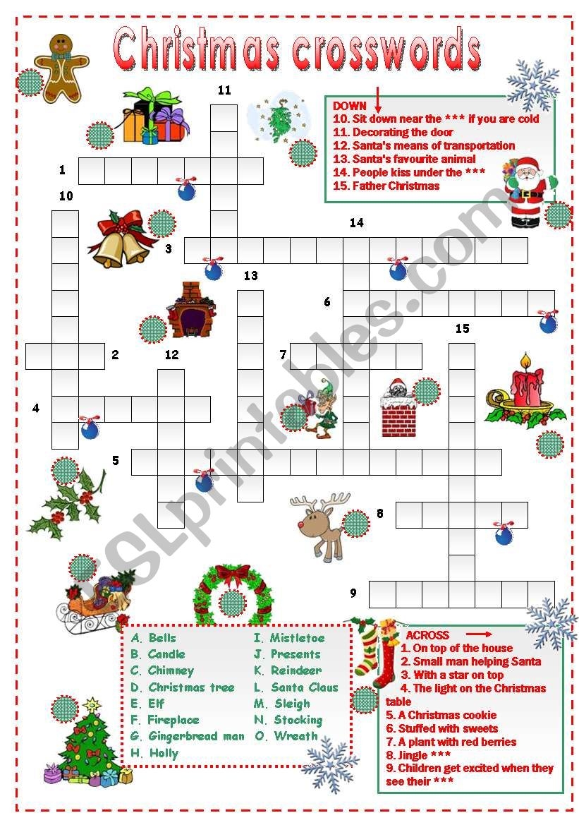 Printable French Christmas Crossword Puzzles Printable French Christmas Crossword Puzzles
