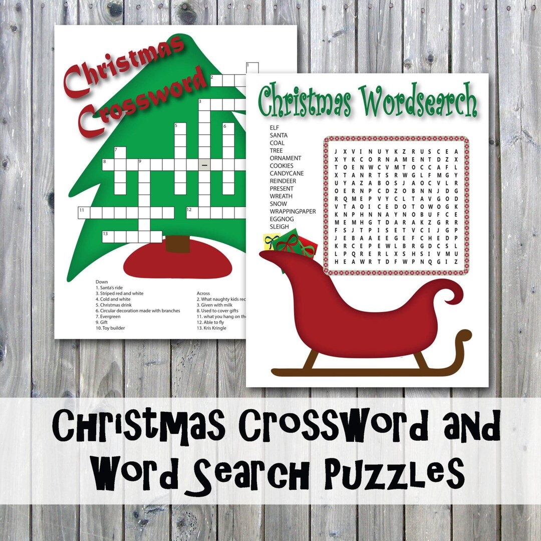 Christmas Crossword Puzzle And Word Search Party Game Printables Instant Download Etsy Christmas Crossword Puzzle And Word Search Party Game Printables Instant Download Etsy