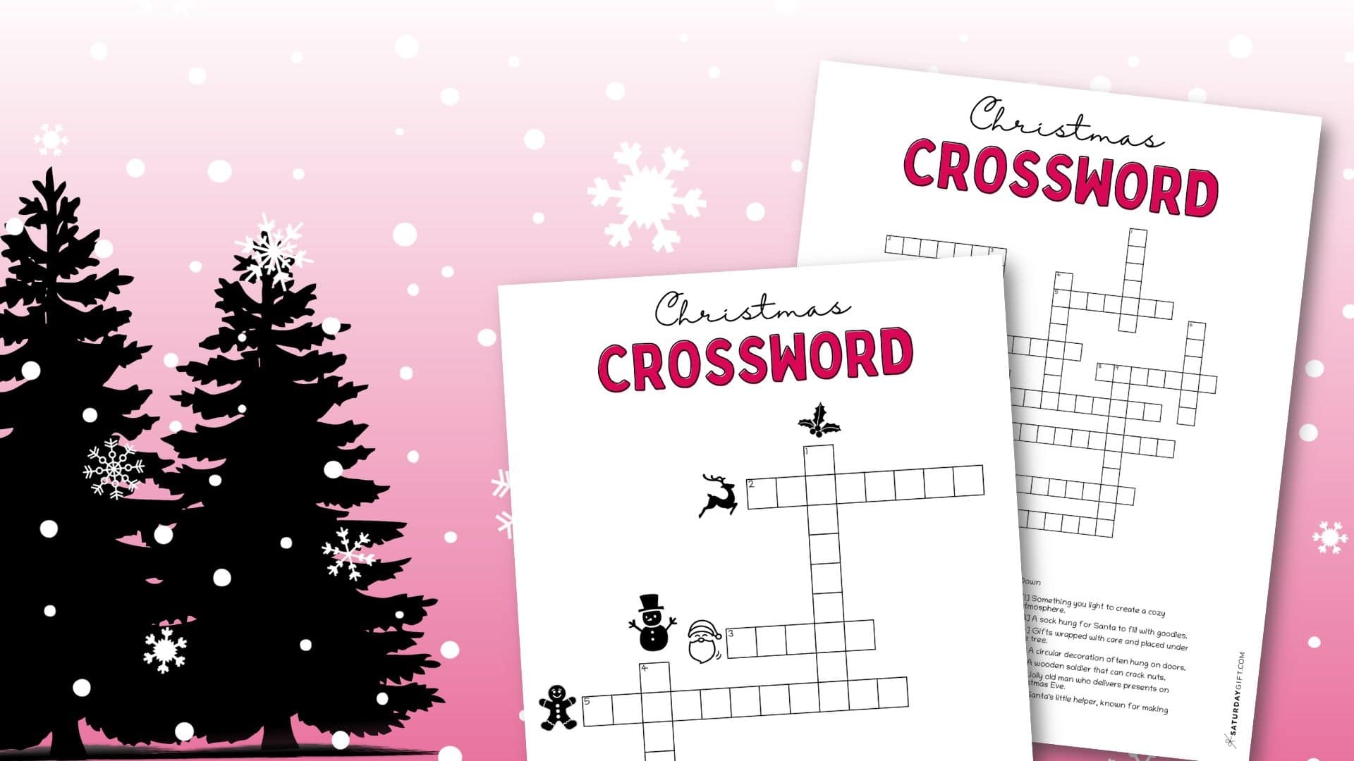 Christmas Crossword Puzzle Cute Free Printable SaturdayGift Christmas Crossword Puzzle Cute Free Printable SaturdayGift