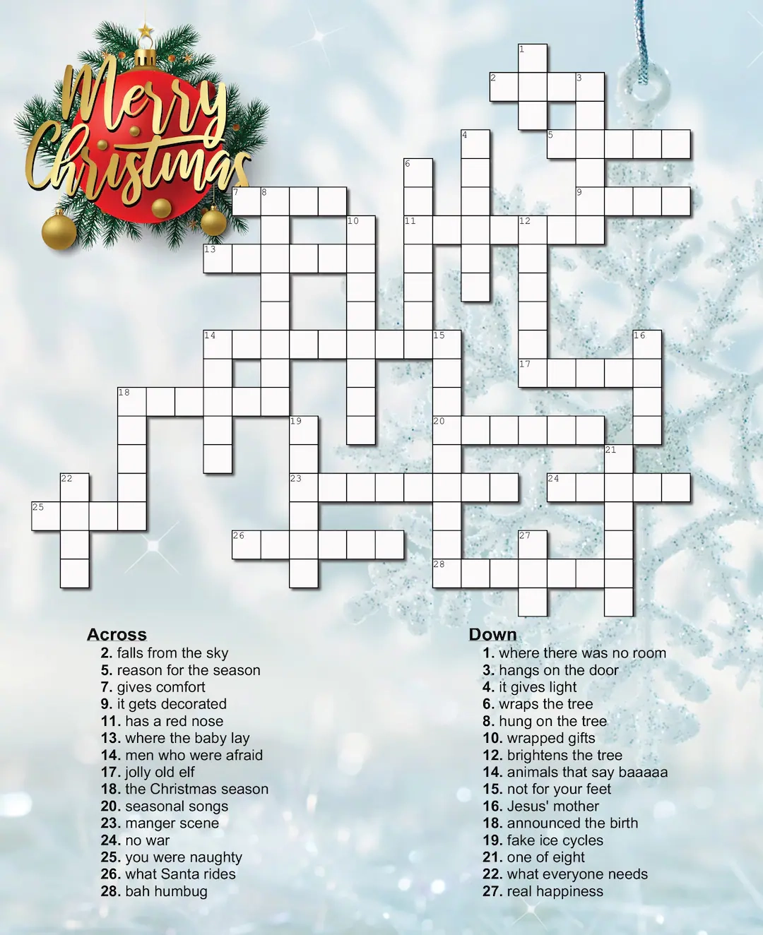 christmas crossword puzzle etsy christmas crossword puzzle etsy