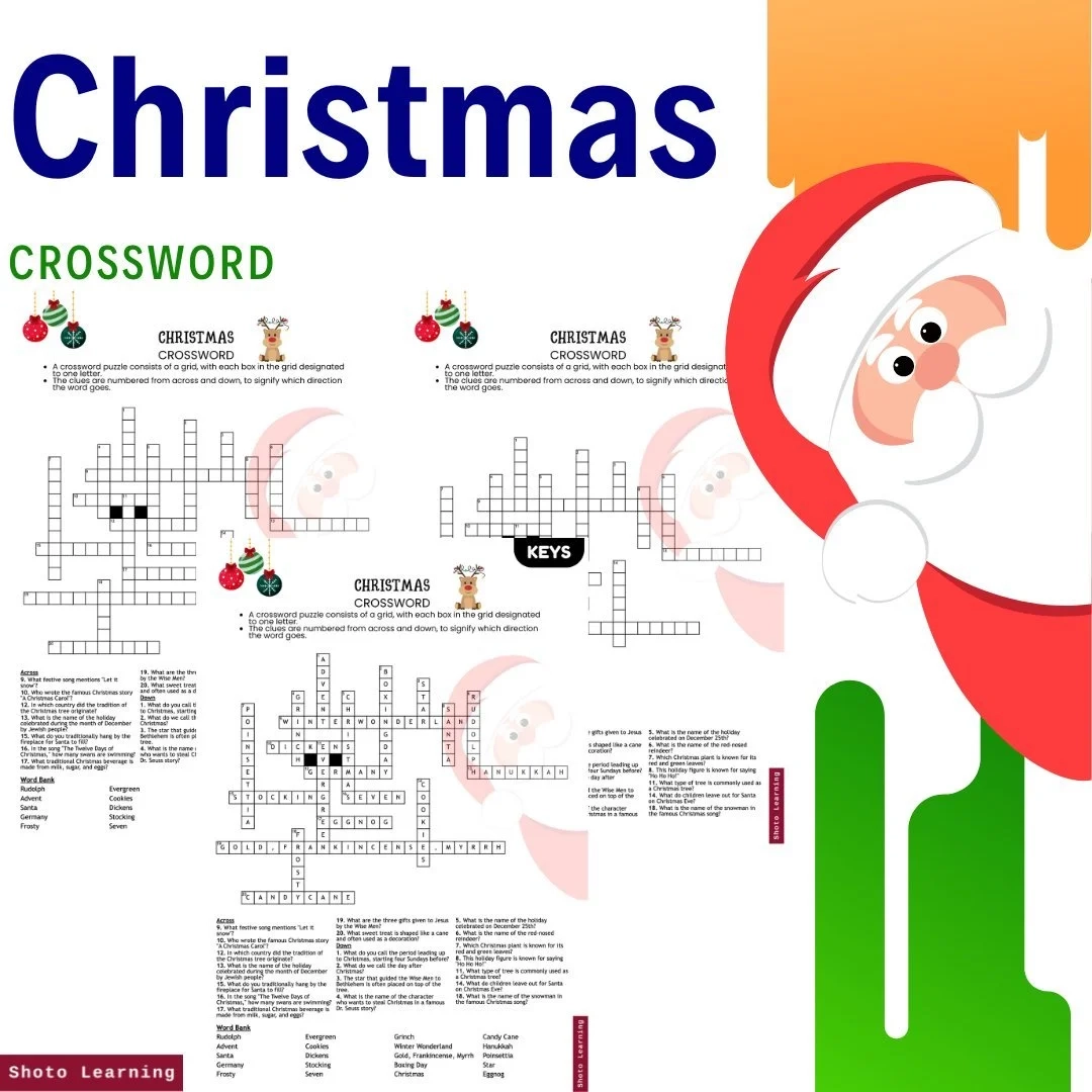 Printable Christmas Crossword Puzzles Printable Christmas Crossword Puzzles