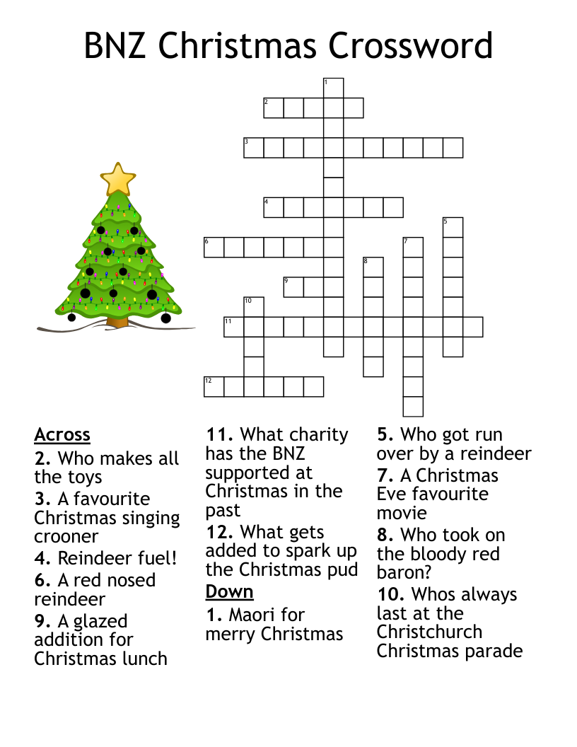 Holiday Crossword Puzzles Printable
