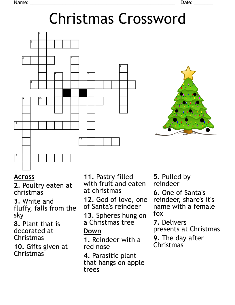 Free Christmas Crossword Puzzles Printable Free Christmas Crossword Puzzles Printable
