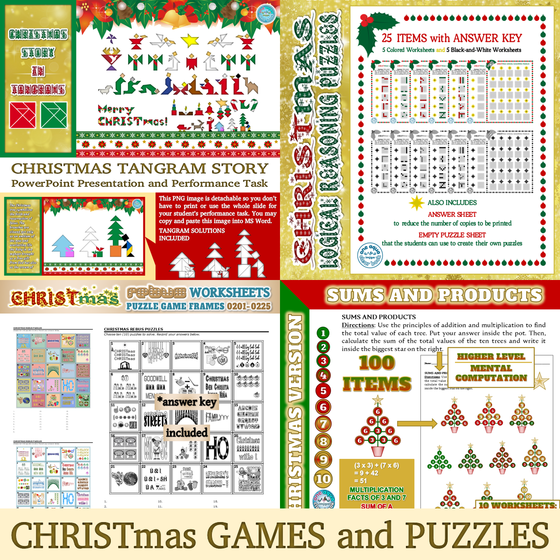 CHRISTmas Games And Puzzles Made By Teachers