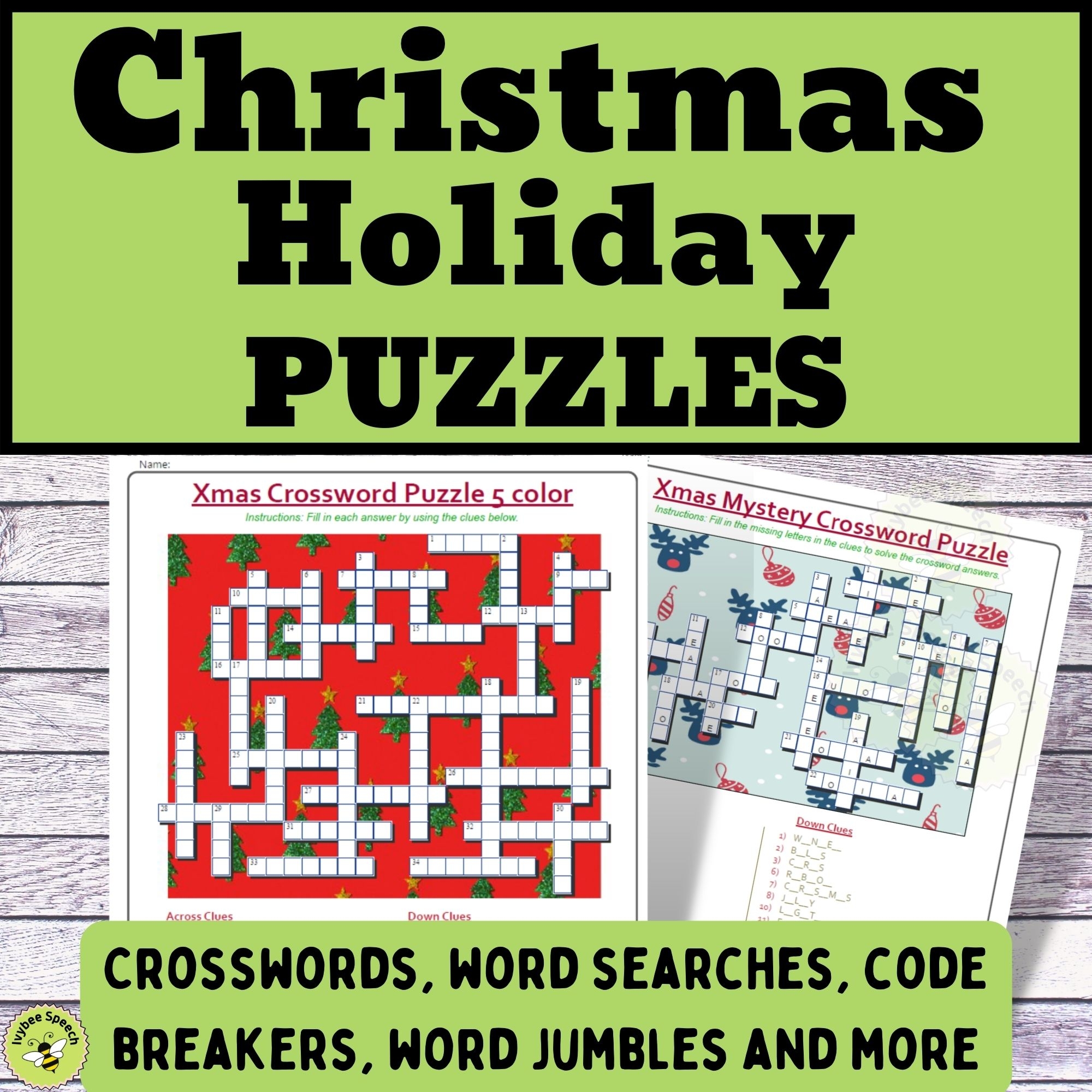 Christmas Holiday Puzzles Crosswords Codebreakers Jumbles Word Searches And More Made By Teachers