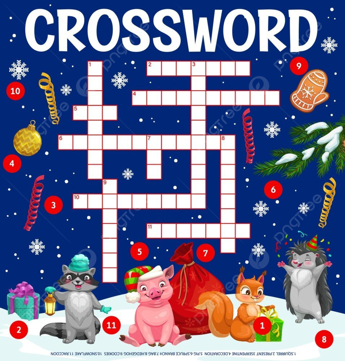 Christmas Kids Crossword Grid Worksheet Template Download On Pngtree
