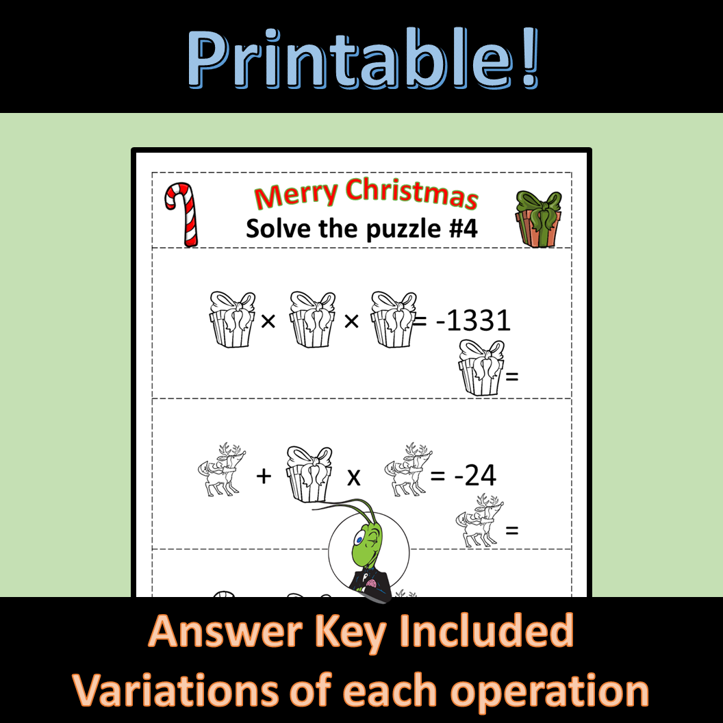 Christmas Logic Puzzles Algebra 1 Made By Teachers Christmas Logic Puzzles Algebra 1 Made By Teachers