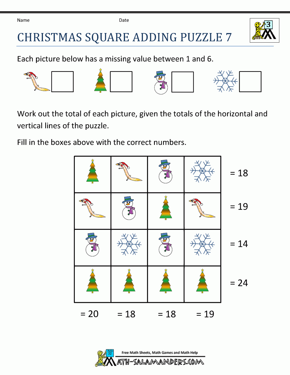 Christmas Math Worksheets Christmas Math Worksheets