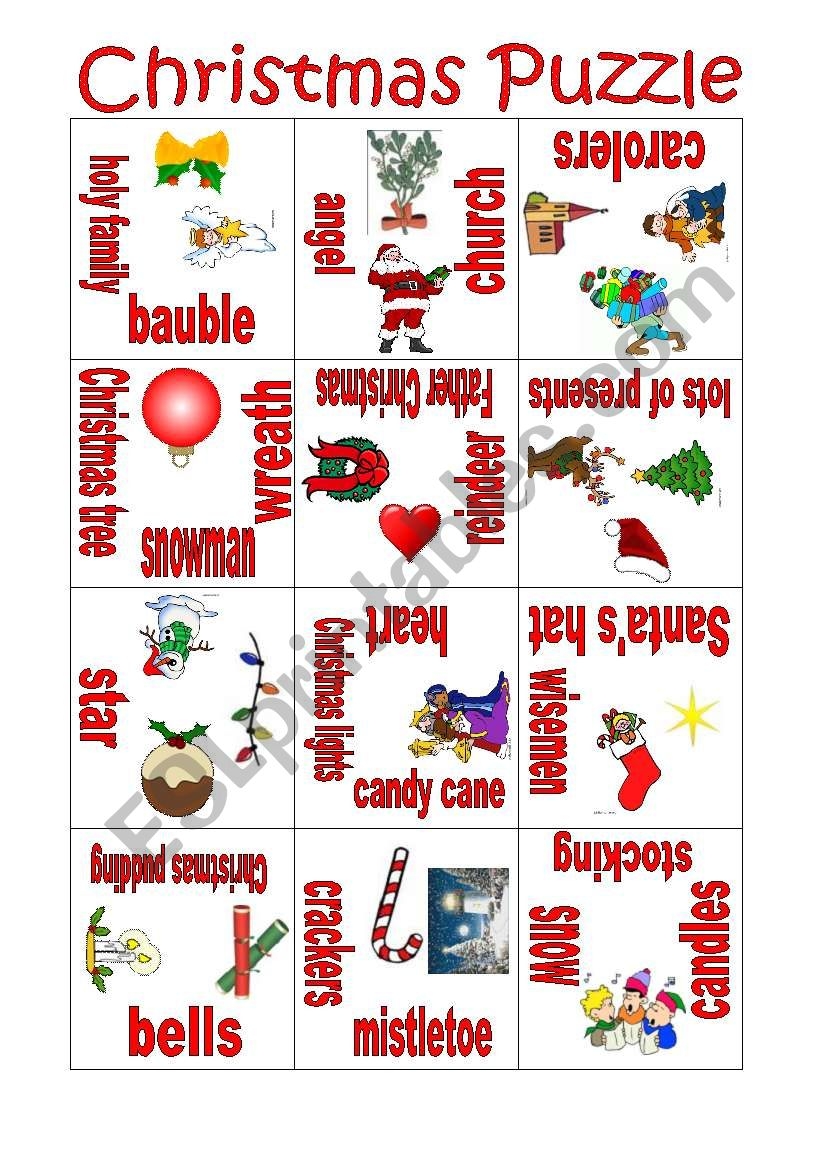 Christmas Puzzle ESL Worksheet By Mulle Christmas Puzzle ESL Worksheet By Mulle