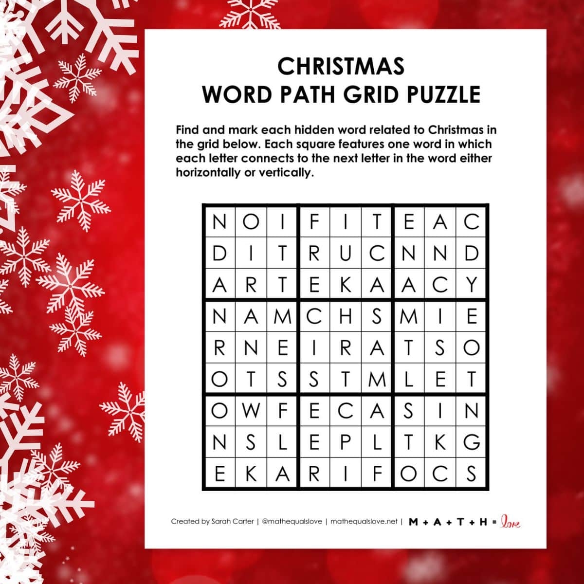 Christmas Puzzles Math Love Christmas Puzzles Math Love