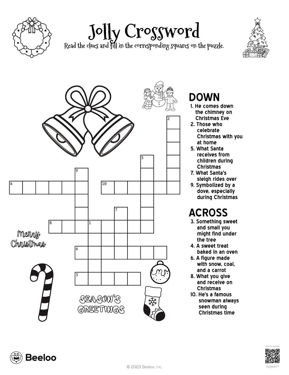 Christmas themed Crossword Puzzles Beeloo Printable Crafts And Christmas themed Crossword Puzzles Beeloo Printable Crafts And