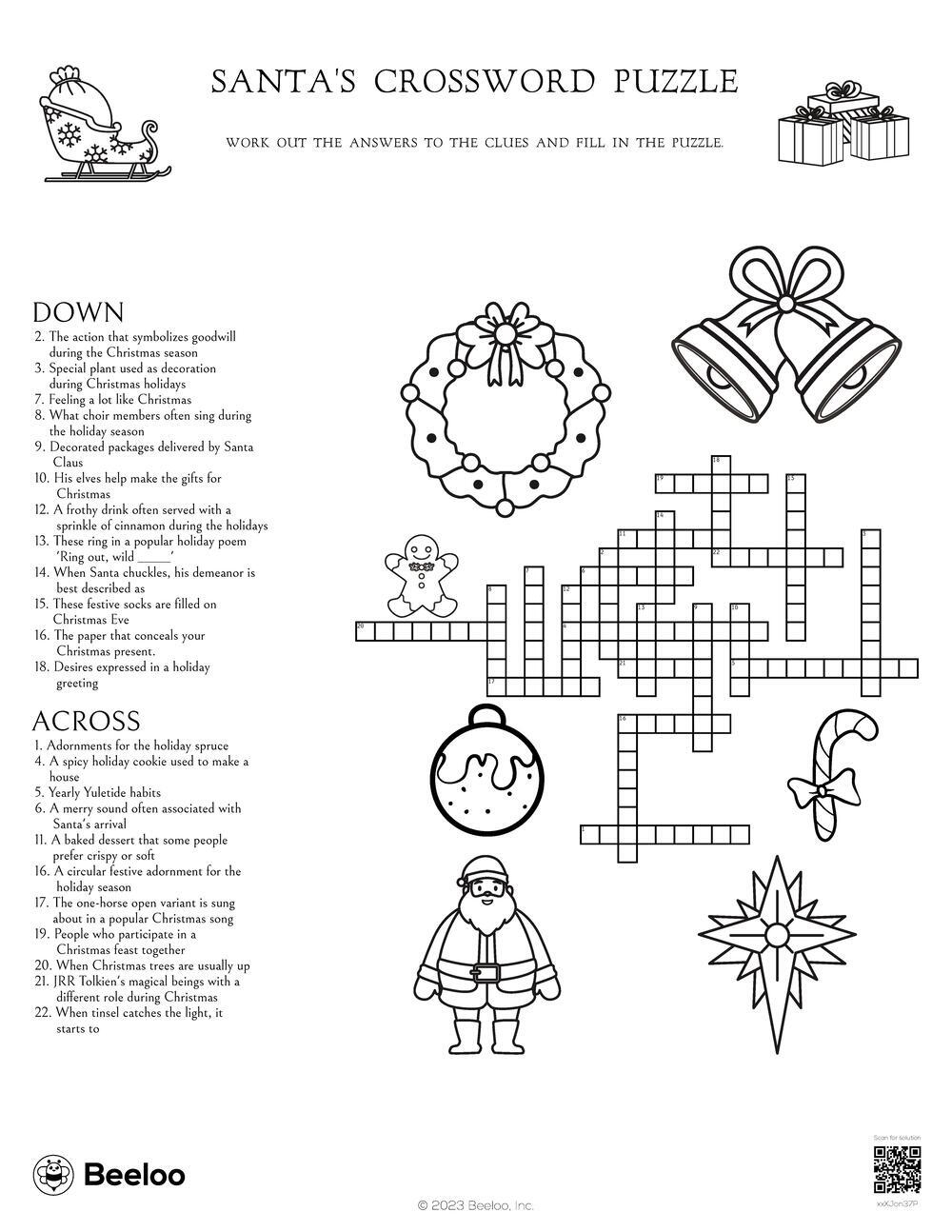 Christmas Themed Good Crossword Puzzles Beeloo Printable Christmas Themed Good Crossword Puzzles Beeloo Printable