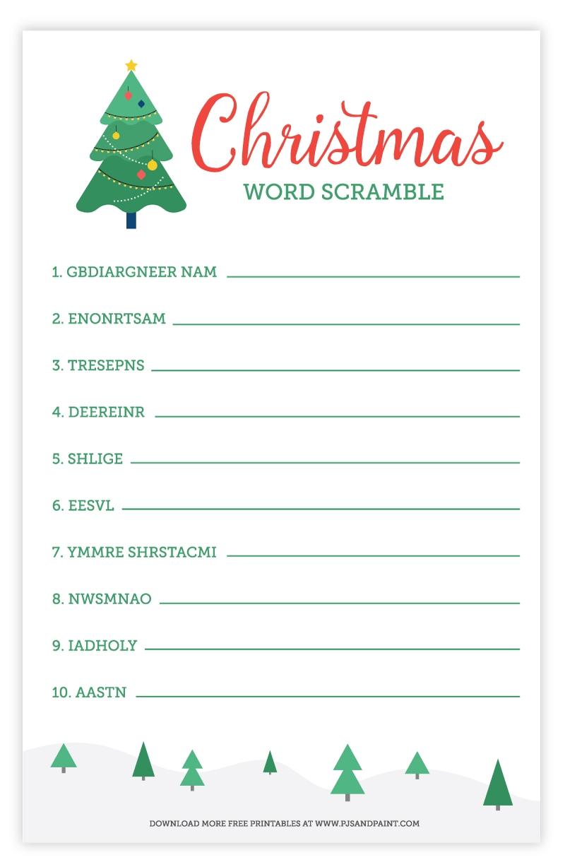 Christmas Word Scramble Free Printable Christmas Activities Christmas Word Scramble Free Printable Christmas Activities