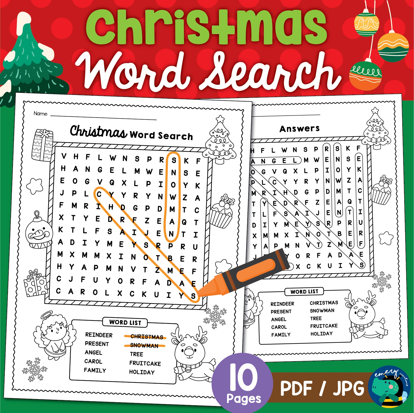 Christmas Word Search Puzzles No Prep Printables Made By Teachers Christmas Word Search Puzzles No Prep Printables Made By Teachers