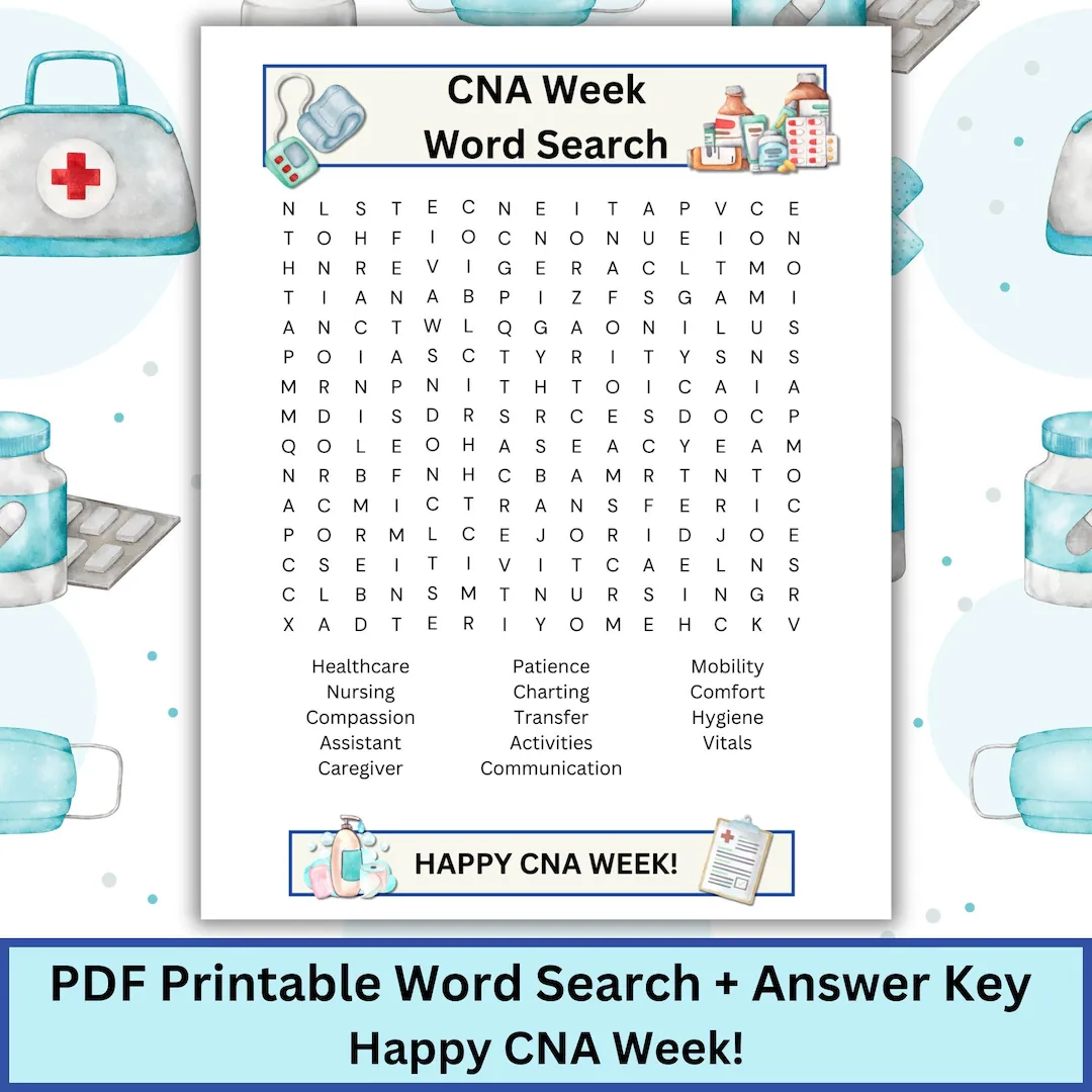 CNA Week Word Search Printable cna Game CNA Gift Nursing Home Games Printable Nurse Games Assisted Living Games Medical Games Hospital Etsy CNA Week Word Search Printable cna Game CNA Gift Nursing Home Games Printable Nurse Games Assisted Living Games Medical Games Hospital Etsy