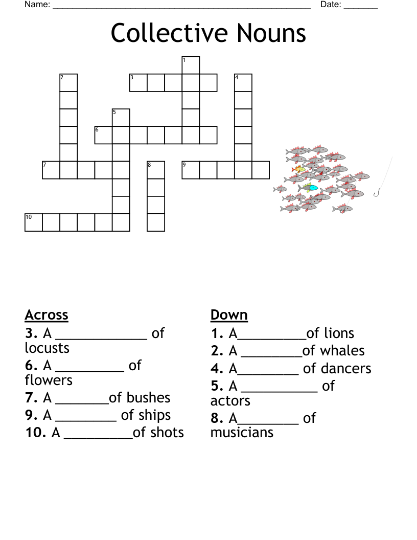 Collective Nouns Crossword WordMint Collective Nouns Crossword WordMint