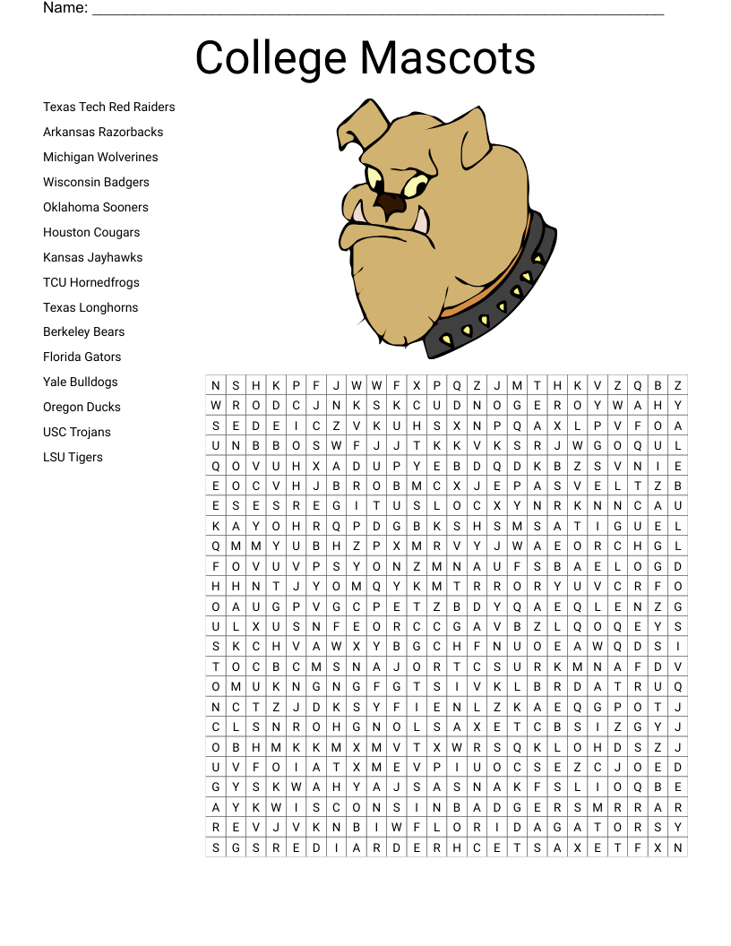 College Sports Crosswords Word Searches Bingo Cards WordMint College Sports Crosswords Word Searches Bingo Cards WordMint