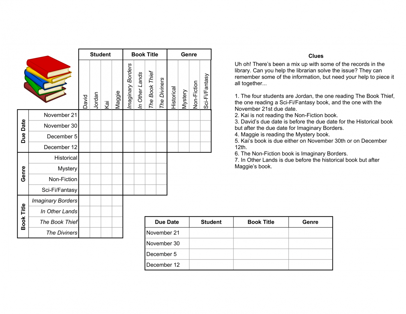 create your own logic grid puzzle alachua county library district create your own logic grid puzzle alachua county library district